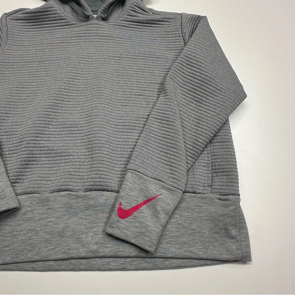 Nike Dri Fit Women's Ribbed Training Crop Hoodie Sweatshirt Medium
